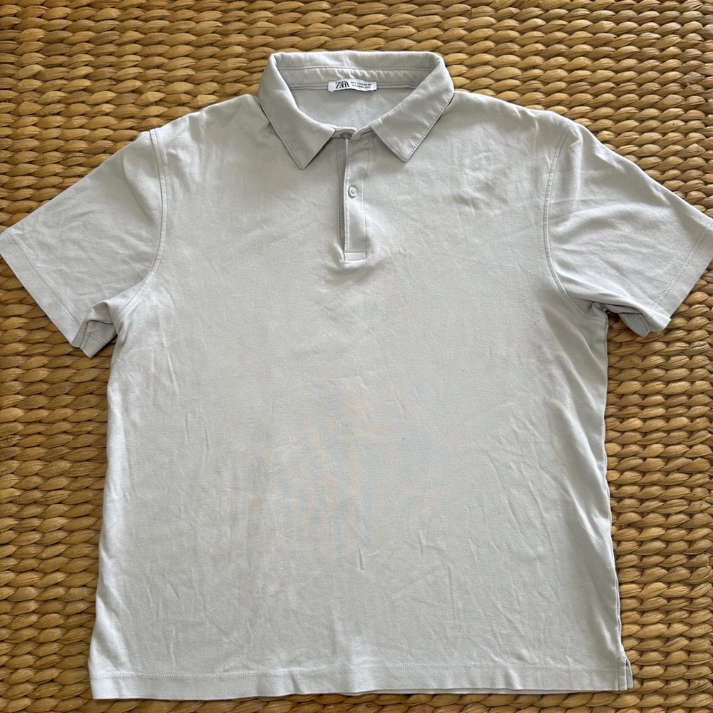 Zara Men’s Light Gray Polo Shirt